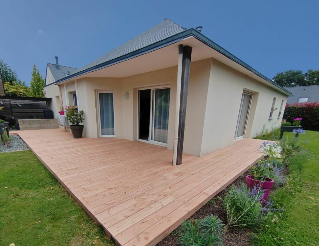 terrasse en bois vue de face